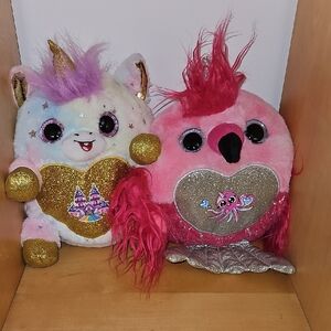 Unicorn Fairy And Flamingo Mermaid Fairy Plush Duo